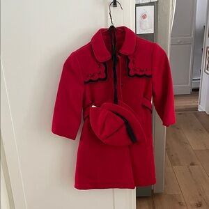 Stylish Red Kids Coat with Hat